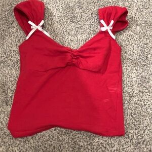 Tilly's Red Sleeveless Tie Front Crop Top